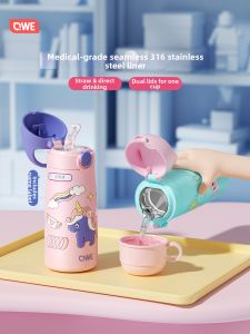 Food Grade 316 Stainless Steel Insulated Straw Bottle