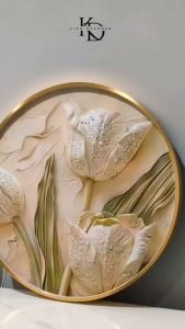 TULIP Hiasan Dinding Kristal Porcelen Bunga Tulip Pajangan Aesthetic 3D Hiasan Dinding Aesthetic LED