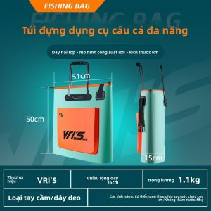 WEITUOSEN | Túi đựng đồ câu cá dày chống thấm nước đa năng Túi đựng đồ câu cá Túi đựng đồ câu cá ngoài trời Túi đựng đồ câu cá hai lớp