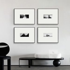 Aluminum Alloy Narrow Frame Modern Black and White Decorative Painting Living Room Dining Room Entrance Bedroom Paintings Photo Wall Small Painting