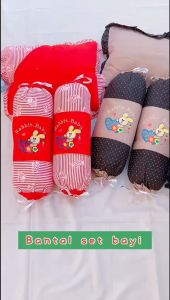 Bantal bayi set bordir print dengan kualitas terbaik dengan guling 2 pcs sprei bantal guling bisa dicuci