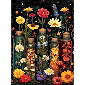500/1000/1200/2000PCS Jigsaw Puzzle Flower Bottle Landscape Art For Adults Great Weekend Relaxation And Family Fun