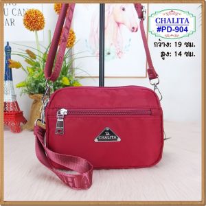 #chalita904#พร้อมส่ง#สะพายผ้าไนล่อนขนาด8นิ้ว(กว้าง2"ยาว8"สูง5.5นิ้ว)มี5ช่องซิป