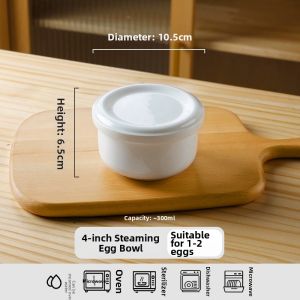 Ceramic Covered Egg Steamer Bowl For Eggs and Vegetables