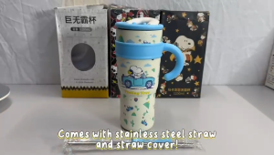 Snoopy™ Family 1200ml Stainless Steel Tumbler with Straw – Official 3-Design Collection