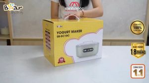 Hãng chính hãng: Máy làm sữa chua Bear SB-SC10C bản quốc tế thố bằng sứ an toàn. Bảo hành 18 tháng