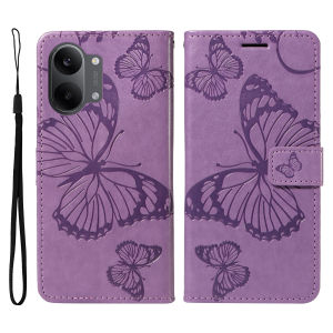 Leather Wallet Flip Case for POCO F6 F7 F8 M6 M7 X7 X8 Pro Max Ultra C65 C71 C75 C85 C85X | Butterfly Embossed Design Card Hoder