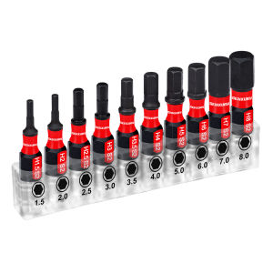 Geinxurn 1inches Multi Hex Head Metric Insert Bits Set S2 Steel Hex Screwdriver Bit Set with Base and 3 In Bit Holder