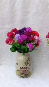 Combo 2 Cành hoa cẩm chướng VI051 ( cao 35cm chất liệu lụa 12 bông) hoa giả trang trí