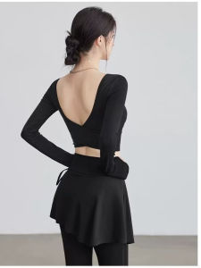 SKINOFSKIN | Back Show Padding Slimming Yoga Suit Long Sleeve Top