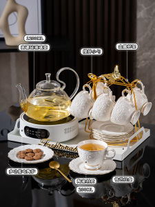 Electric Tea Pot Heated Floral Tea Set Afternoon Tea Supplies Housewarming Gift Bridal Shower Present Heat Resistant Glass