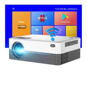 Máy Chiếu Thông Minh Mini Di Động 1080P Full HD Với Wifi Bluetooth 300 ANSI Tương Thích Với Máy Chiếu Phát Lại Video Trên Điện Thoại Thông Minh