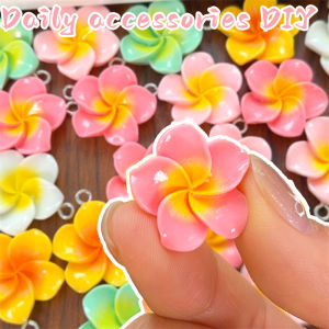 50ชิ้นแบบสุ่มสีไข่ดอกไม้เรซิ่นเสน่ห์ไล่ระดับสีจี้เครื่องประดับดอกไม้สำหรับต่างหูสร้อยคอ