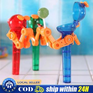 1PC Lollipop Box Machine Child Destress Gifts Cartoon Robot Holder Plastic Novelty Candy Case Cool Things