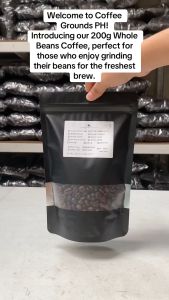 (Kapeng Barako) Batangas Liberica: Whole Beans 200g Dark Roast | Organic Coffee in Resealable Pouch by Coffee Grounds PH