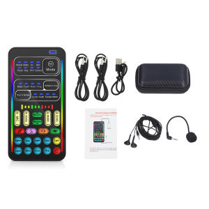 i9 Voice Changer With Earphone With Microphone Mini Sound Card Audio Effect Bluetooth-Compatible Live Sound Cards Voice Tool