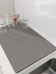 Kitchen Dining Mat Silicon Dendroid Absorbent Pad Stove Dishwashing Basin Dish Plate Water Separation Pad Rectangular Japanese Style