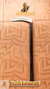 Nasara 21cm x 40cm Grass Steel Handle Sickle With PVC Handle / Sabit Rumput Jepun / 草刀