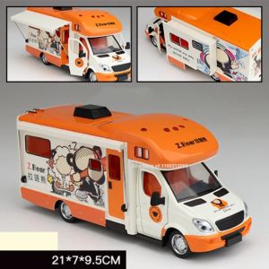 Tỉ Lệ 1:32 Hoạt Hình Gấu Đoàn Xe Hợp Kim Diecast Thu Nhỏ Touring RV Đồ Chơi Mô Hình Xe Ô Tô Có Cửa Có Thể Mở Được Cho Trẻ Em Quà Tặng Sinh Nhật