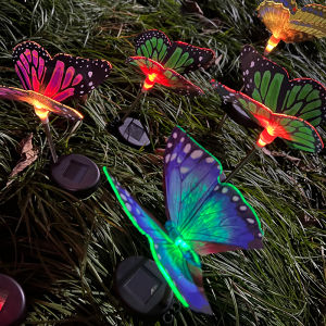 ไฟ LED พลังงานแสงอาทิตย์ผีเสื้อลานสวนกลางแจ้ง ไฟสนามหญ้าผีเสื้อพลังงานแสงอาทิตย์สําหรับทางเดิน ภูมิทัศน์ ลานบ้าน