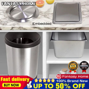 👍High Quality👍H Flush Recessed Built-In Balance Swing Flap Lid Cover Trash Bin Garbage Can Kitchen Counter Top