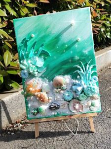Ocean Texture Painting DIY Sea Snail Shell Sand Art Handmade Material for Team Building Activities And Family Fun