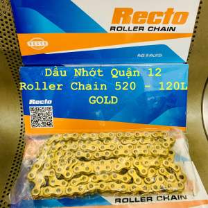 Sên Xích 520 120L RECTO Vàng Gold Không Phốt Cao Su