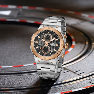 NAVIFORCE Original Mens Boys Quartz Chronograph Watch Chronograph Dial Stainless Steel Strap Folding Buckle Calendar Luminous Pointer 30m Waterproof Mens Boys Business Casual Watch NF8072