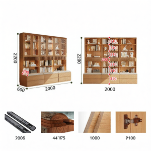 Combination Bookcase Living Room Or Study Drawer Visible Glass Doors Dustproof