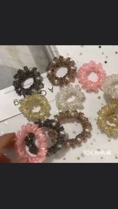 F4 Ikat Rambut Spiral Mutiara PREMIUM Besar dan Kecil Karet Kuncir Rambut Kunciran Kabel RB20