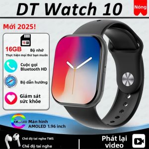 Đồng Hồ Thông Minh Series 10 Mới Năm 2025 Màn Hình AMOLED Bộ Nhớ Trong 16GB Gọi Bluetooth Chống Nước Dành Cho Nam Tích Hợp GPS NFC La Bàn Và Theo Dõi Sức Khỏe