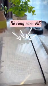 Sổ Còng Sắt A5 Caro Binder File nhựa 180 trang TUANVIETBOOKS