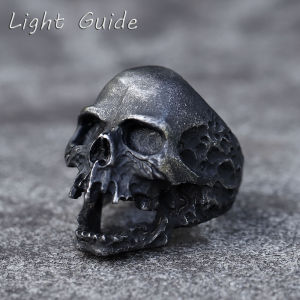 2022 NEW Mens 316L stainless-steel rings Large fierce Skull Vintage ring for teens gothic punk Biker Jewelry Gift free shipping
