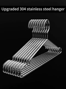10ชิ้น 304 ไม้แขวนเสื้อสแตนเลส / ที่ตากผ้า / ไม้แขวนเสื้อลวดโลหะแข็งแรง / ไม้แขวนเสื้อสูทมาตรฐาน / ไม้แขวนเสื้อผู้ใหญ่ ไม้แขวนเสื้อสำหรับใช้ในบ้าน