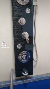 S0131 BLACK 5 MULTI-FUNCTION LED SHOWER PANEL /304 STAINLESS STEEL