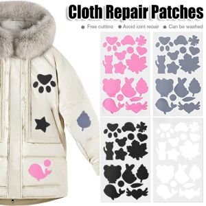Down Coat Hole Repair Stickers Raincoat Self-Adhesive Fix Rips Holes No Ironing Waterproof Washable for Down Jackets Clothes Bags Cartoon Shape Repair Patches