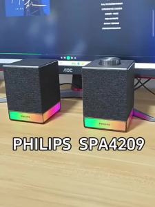 Philips | Philips SPA4209 Bluetooth Speaker Cool Holographic RGB PC Desktop Sound Box For Gaming Undistorted Sound Quality Speakers