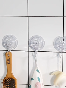 Heavy Duty Suction Cup Hooks for Bathroom and Kitchen - Removable Durable Wall Mount Hangers