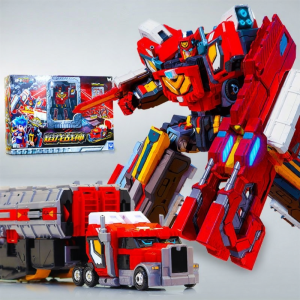 JUMPGO | Boys Flame Dragon Warrior Transforming Mecha Action Figure