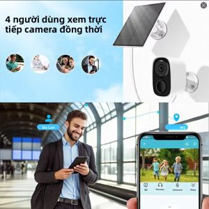 Camera An Ninh Gia Đình Phát Hiện PIR Bằng Năng Lượng Mặt Trời 5MP Với Bộ Lưu Trữ Đám Mây Chế Độ Chờ Lâu Dài Pin Tích Hợp Giám Sát Công Suất Thấp Cho Trong Nhà Ngoài Trời