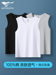 เสื้อกั๊กแขนกุดผ้าฝ้ายแท้สีขาว ทรงหลวม สำหรับผู้ชาย ทรงพอดีตัว เสื้อผ้าทำงาน ฤดูใบไม้ผลิและฤดูร้อน แฟชั่นผู้ชาย คอลเลกชั่นใหม่