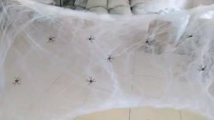 Halloween Decoration Artificial Spider Web Scary Party Scene Props White Stretchy Cobweb Horror House Home Decor Accessories