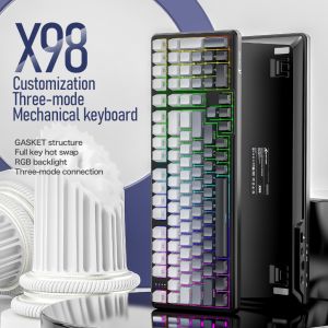 Attack Shark X98 Mechanical Keyboard 3-Mode Wireless (BT/2.4G/USB-C) Hot Swap 80% Layout | RGB Backlight | 4000mAh Gasket Mount