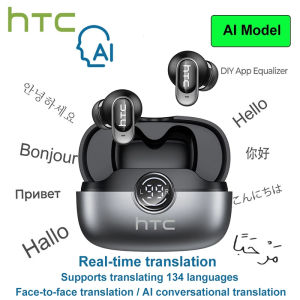 HTC NE79 TWS Bluetooth 6.0 Earphones AI Translator In-Ear HiFi Sound Headset for Sports Headset with Clear Call Mic