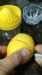 Mini Manual Press Fruit Juicer Lemon Juicer Simple Fruit Juicer with Graduated Juicing Cup 125ml