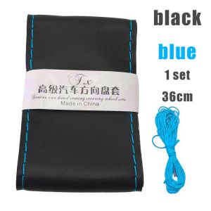 Vỏ Bọc Vô Lăng Bằng Da Bện Đa Năng 36cm/40cm Kèm Kim Và Chỉ - Phụ Kiện Nội Thất Ô Tô Bằng Da Giả Mềm Mại