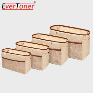 EverToner New Satin Inner Bag Large Capacity Multi-Pocket Tote Liner Bag Anti-Collapse Expand Space Travel Insert Organizer Bag