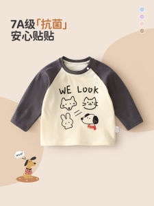 Long Sleeve Cotton T-Shirt Childrens Inner Wear Base Shirt Baby Girls Autumn Clothes Boys Infant Tops Standard Fit Cartoon Series