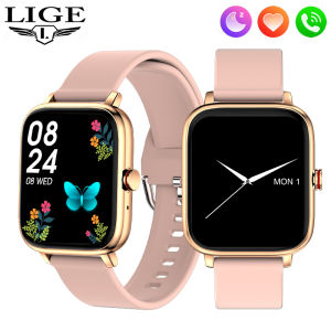LIGE Smart Watch Women Custom Dial Smartwatch For Android iOS Waterproof Bluetooth Music Watches Men Full Touch Bracelet Clock
