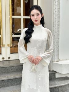 😍 Áo dài oganza đính kết thủ công cao cấp sang chảnh hàng thiết kế loại 1 ảnh thật 100%